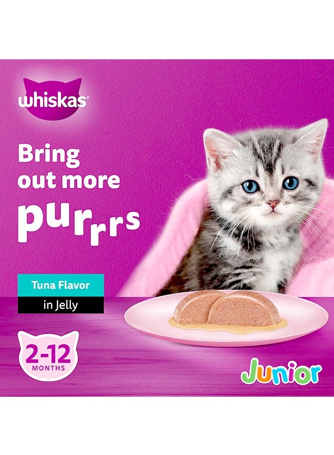 ويسكاس طعام رطب بنكهة التونة للقطط الصغيرة في الجيلي - 80 غرام (عبوة من 12 قطعة) - Image 2